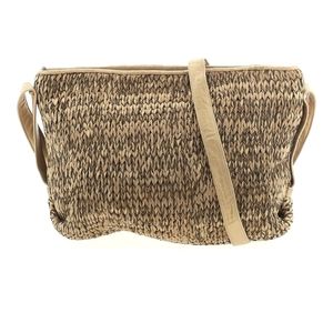 Vintage Sharif Crossbody Neutral Raffia Shoulder Bag Purse